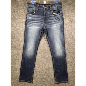 BKE Jake Straight Jeans Mens 34 X 32 Blue Casual Stretch Western Cowboy Rodeo